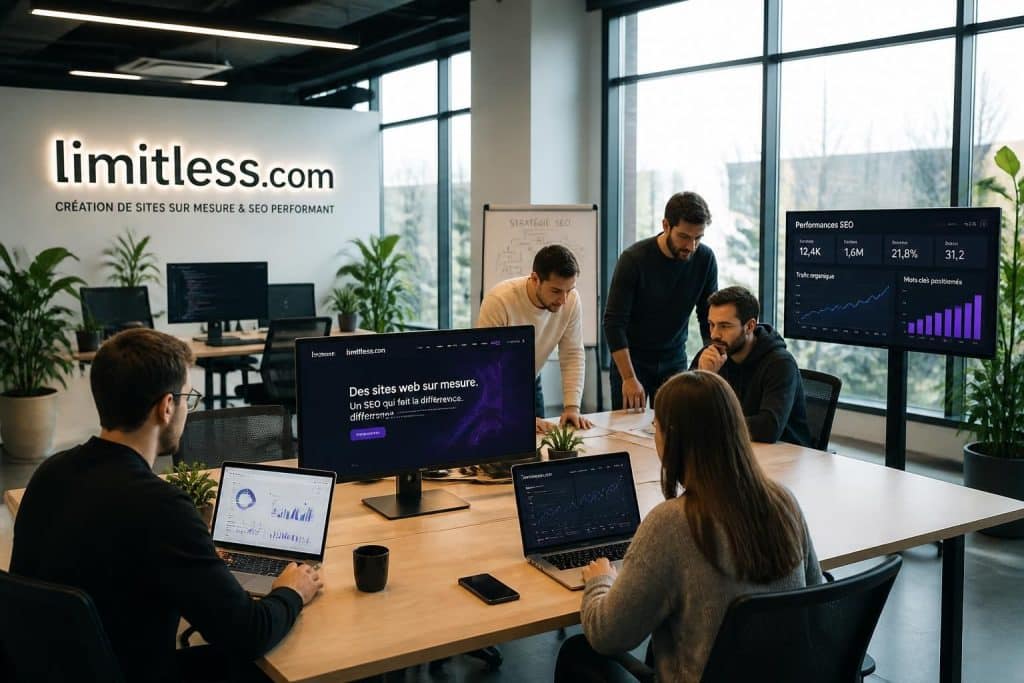 découvrez la création de sites internet sur mesure avec agence-limitless.com, alliant design personnalisé et performance seo pour booster votre visibilité en ligne.